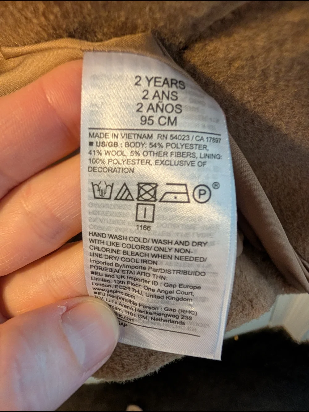 GAP Kids Tan Peacoat